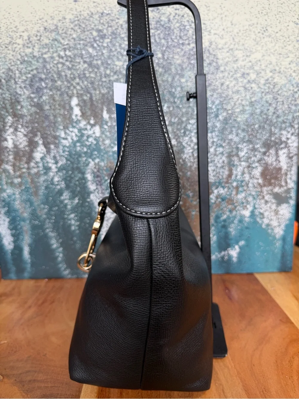 Dooney & Bourke Classic Sorrento Logo Lock Sac Black Leather Hobo NWT